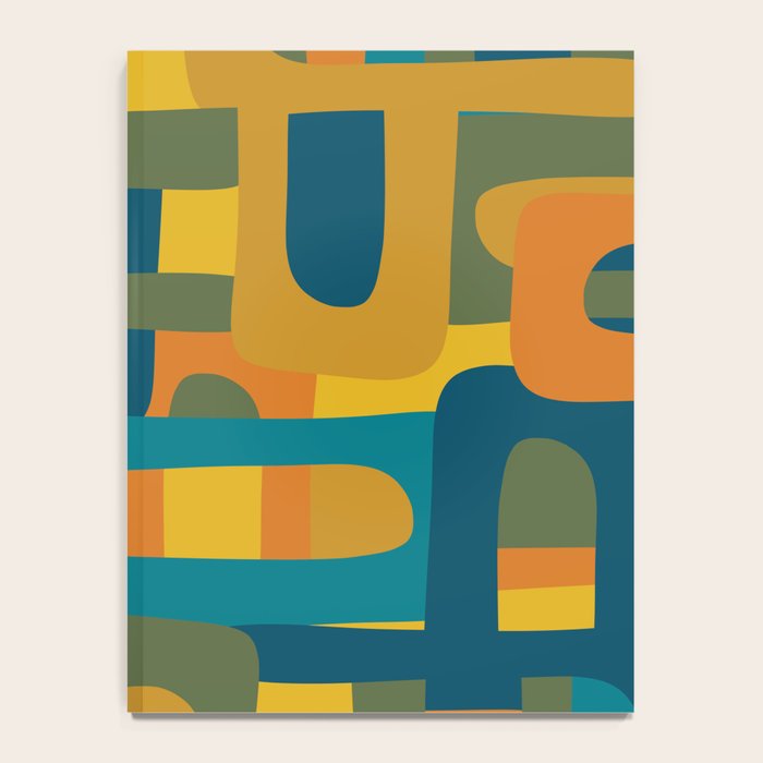 Bo Kaap Abstract Pattern in Moroccan Teal Ochre Olive Orange Mustard Notebook Gallery Image 4