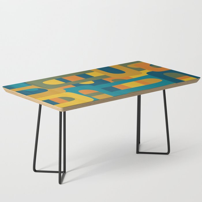 Bo Kaap Abstract Pattern in Moroccan Teal Ochre Olive Orange Mustard Coffee Table Gallery Image 1