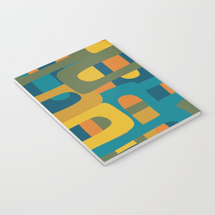 Bo Kaap Abstract Pattern in Moroccan Teal Ochre Olive Orange Mustard Notebook Gallery Image 3