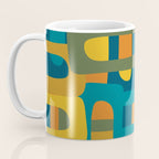 Bo Kaap Abstract Pattern in Moroccan Teal Ochre Olive Orange Mustard Coffee Mug Gallery Image 3