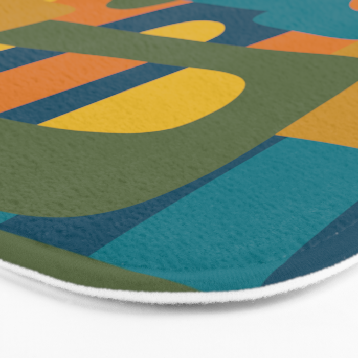 Bo Kaap Abstract Pattern in Moroccan Teal Ochre Olive Orange Mustard Bath Mat Gallery Image 3