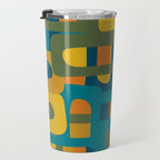 Bo Kaap Abstract Pattern in Moroccan Teal Ochre Olive Orange Mustard Travel Mug Gallery Image 3