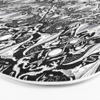 Bats And Beasts - Black and White Bath Mat Gallery Image 3