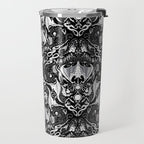 Bats And Beasts - Black and White Travel Mug Gallery Image 2