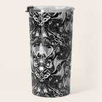 Bats And Beasts - Black and White Travel Mug Gallery Image 3