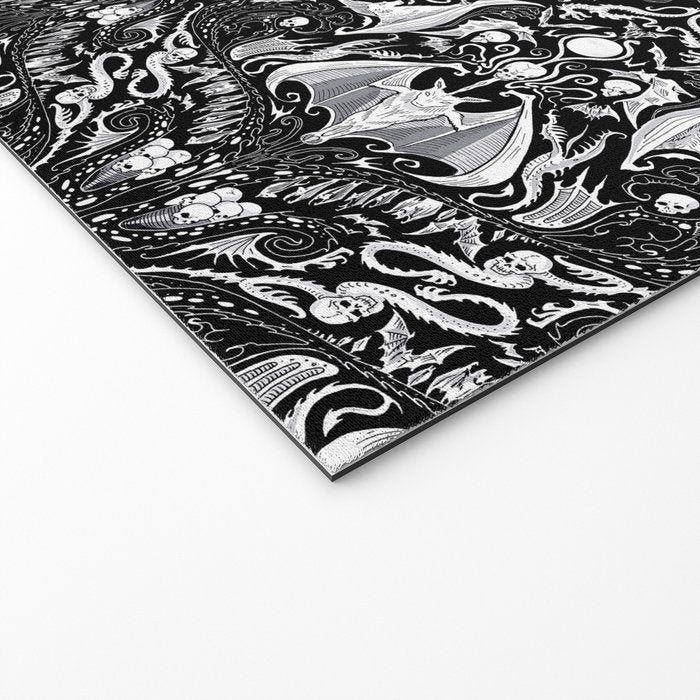 Bats And Beasts - Black and White Welcome Mat Gallery Image 2