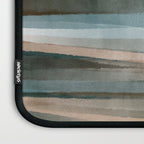 Soft Harbor blue, Teal green & Coca mocha warm brown _ abstract watercolor  waves Laptop Sleeve Gallery Image 3