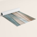 Soft Harbor blue, Teal green & Coca mocha warm brown _ abstract watercolor  waves Yoga Mat Gallery Image 2