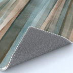 Soft Harbor blue, Teal green & Coca mocha warm brown _ abstract watercolor  waves Rug Gallery Image 4