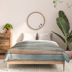 Soft Harbor blue, Teal green & Coca mocha warm brown _ abstract watercolor  waves Comforter Gallery Image 3