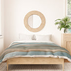 Soft Harbor blue, Teal green & Coca mocha warm brown _ abstract watercolor  waves Duvet Cover Gallery Image 3