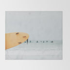 Yellow Surf Board - Abstract Surfers Print - Ocean - Sea - Travel photography Throw Blanket Gallery Image 2