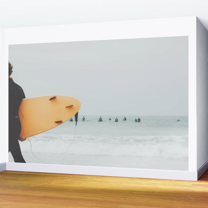 Yellow Surf Board - Abstract Surfers Print - Ocean - Sea - Travel photography Wall Mural Gallery Image 2