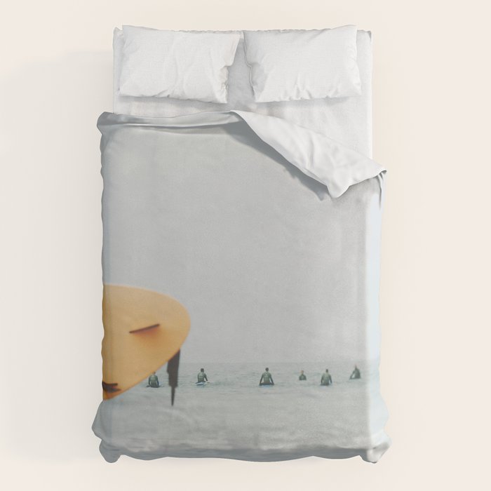 Yellow Surf Board - Abstract Surfers Print - Ocean - Sea - Travel photography Duvet Cover Gallery Image 1