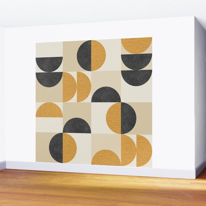 Mid century modern halfmoon pattern Wall Mural Gallery Image 2