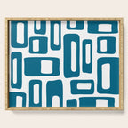 Retro Mid Century Modern Abstract Pattern 336 Peacock Blue Serving Tray Gallery Image 1