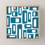 Retro Mid Century Modern Abstract Pattern 336 Peacock Blue Mini Art Print Gallery Image 1