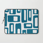 Retro Mid Century Modern Abstract Pattern 336 Peacock Blue Laptop Sleeve Gallery Image 1