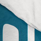 Retro Mid Century Modern Abstract Pattern 336 Peacock Blue Comforter Gallery Image 4