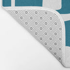 Retro Mid Century Modern Abstract Pattern 336 Peacock Blue Bath Mat Gallery Image 2