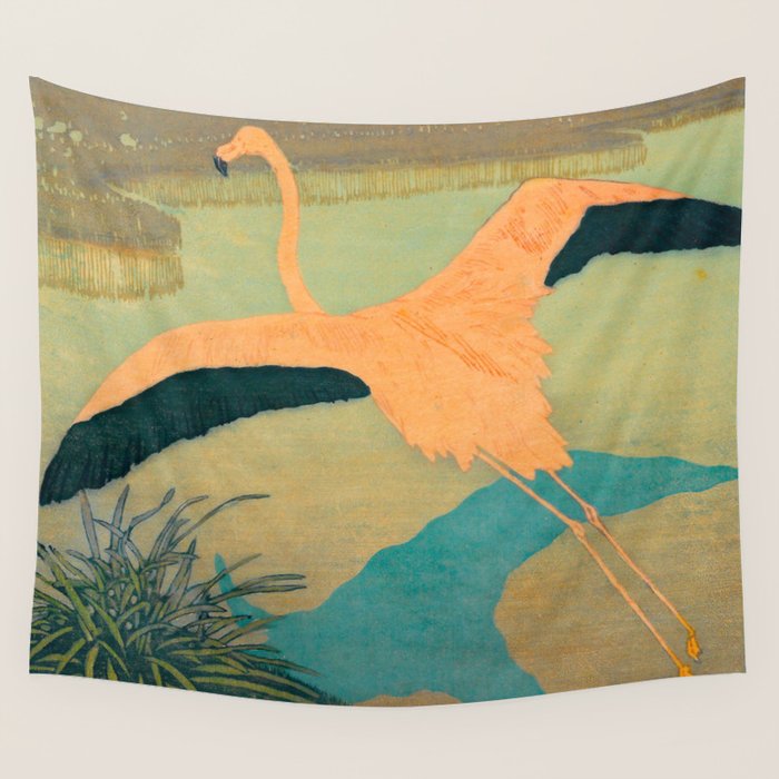 Carl Moser - Flamingo Pastel Colors Wall Tapestry Gallery Image 4