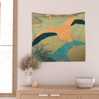 Carl Moser - Flamingo Pastel Colors Wall Tapestry Gallery Image 2