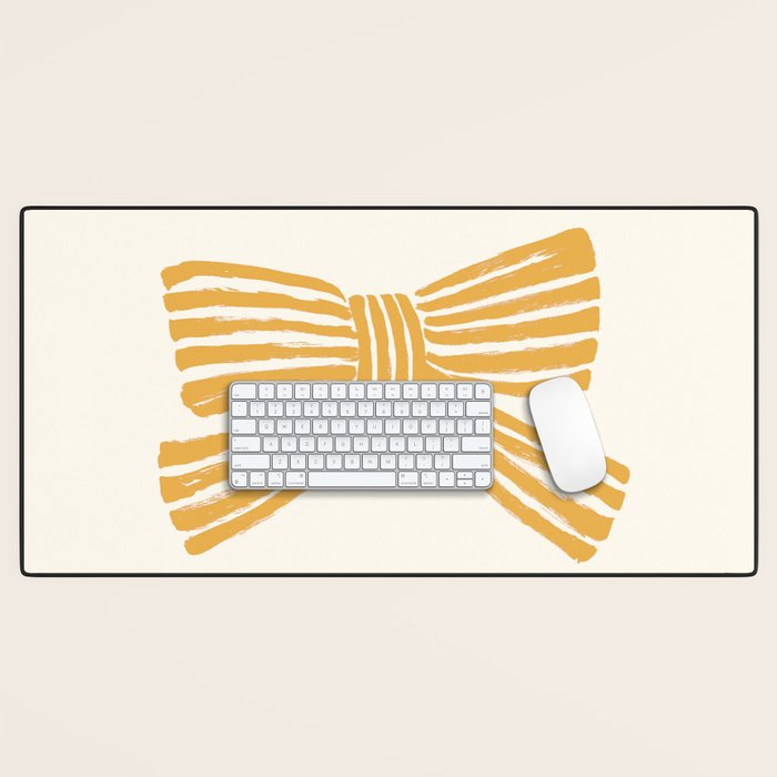 Yellow Stripe Bow Ribbon  Desk Mat Gallery Image 1