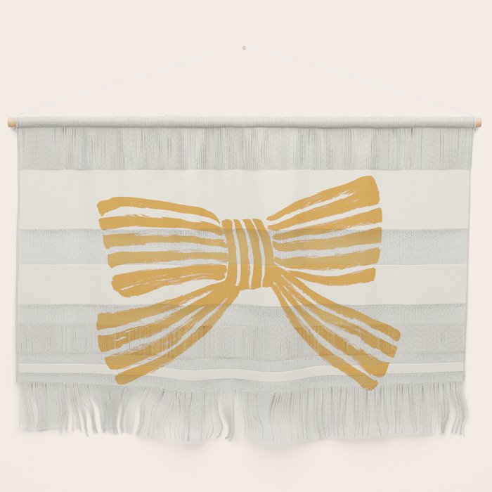 Yellow Stripe Bow Ribbon  Wall Hanging Gallery Image 1