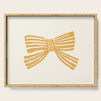Yellow Stripe Bow Ribbon  Serving Tray Gallery Image 1