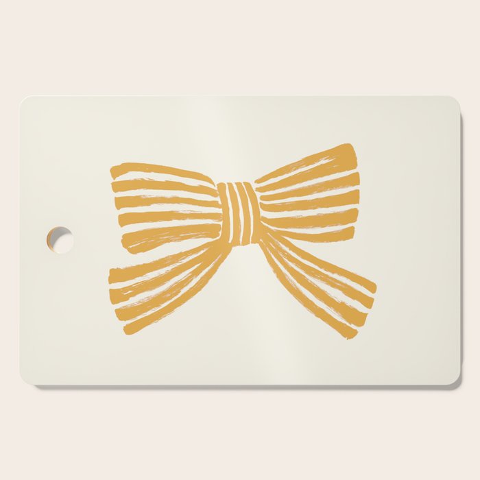 Yellow Stripe Bow Ribbon  Cutting Board Gallery Image 1