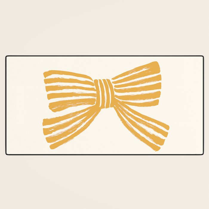 Yellow Stripe Bow Ribbon  Desk Mat Gallery Image 3