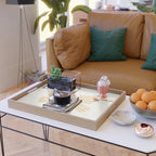 Yellow Stripe Bow Ribbon  Serving Tray Gallery Image 2