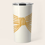 Yellow Stripe Bow Ribbon  Travel Mug Gallery Image 1