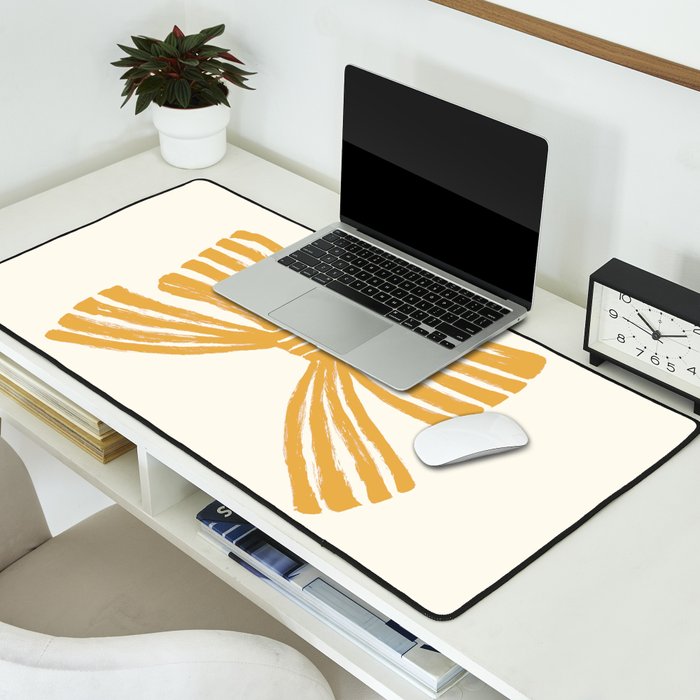 Yellow Stripe Bow Ribbon  Desk Mat Gallery Image 2