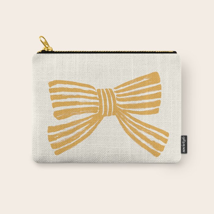 Yellow Stripe Bow Ribbon  Carry All Pouch Gallery Image 1