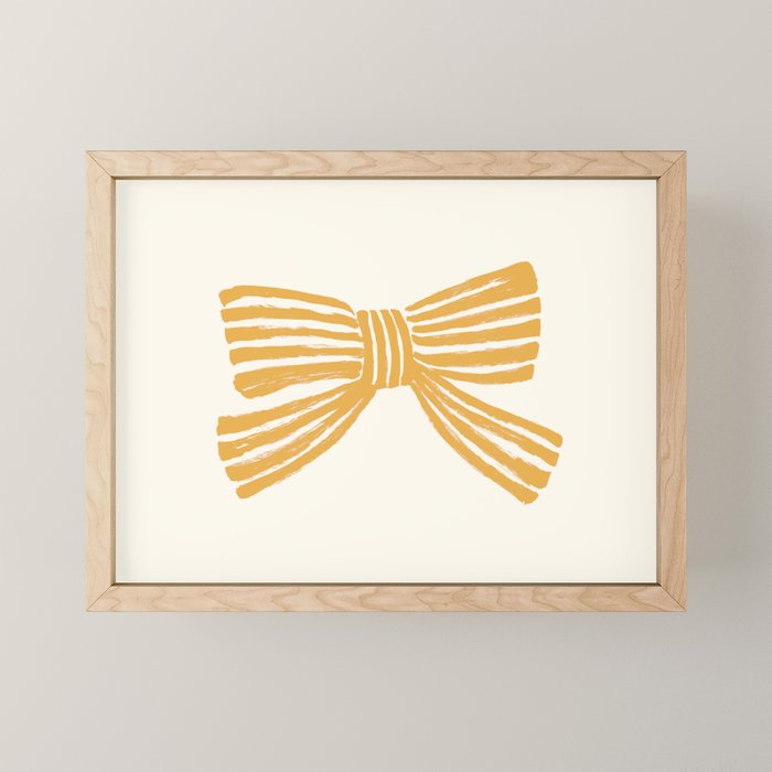 Yellow Stripe Bow Ribbon  Mini Art Print Gallery Image 1