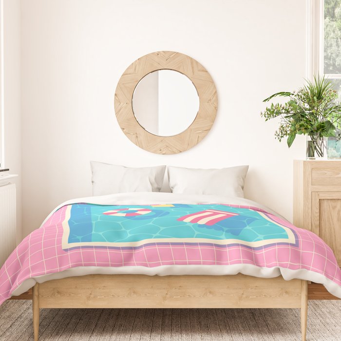 Retro 80s Swimming Pool Duvet Cover Gallery Image 3