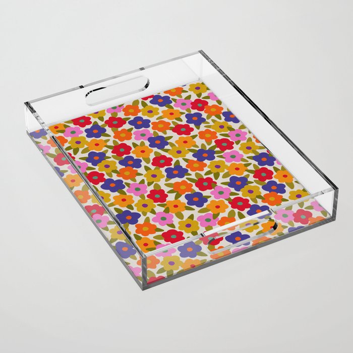 Tiny Flower Pattern #1 Acrylic Tray Gallery Image 1