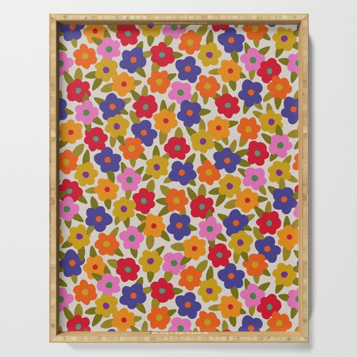 Tiny Flower Pattern #1 Serving Tray Gallery Image 1