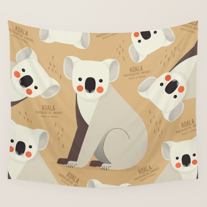 Koala, Wildlife of Australia Wall Tapestry Gallery Image 4