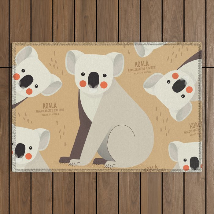 Koala, Wildlife of Australia Outdoor Rug Gallery Image 1