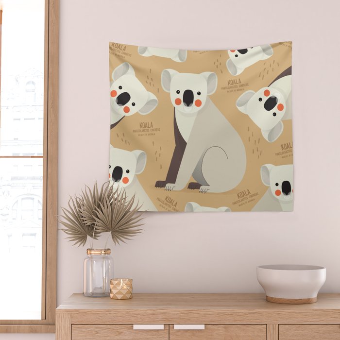 Koala, Wildlife of Australia Wall Tapestry Gallery Image 2