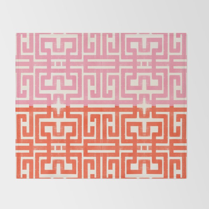 Greco Labyrinth Pattern Throw Blanket Gallery Image 2