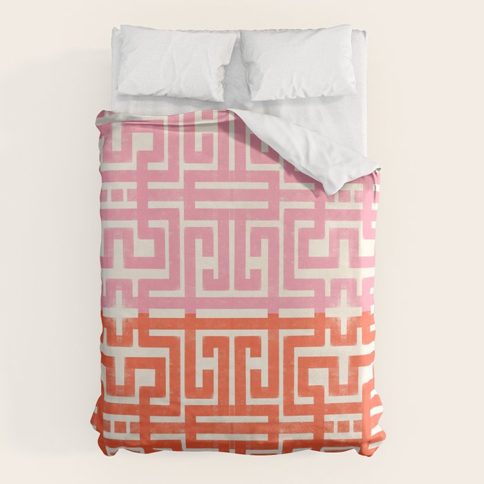 Greco Labyrinth Pattern Duvet Cover Gallery Image 6
