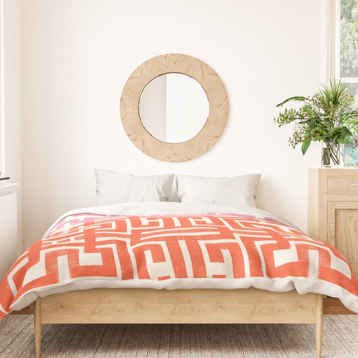 Greco Labyrinth Pattern Duvet Cover Gallery Image 3