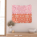 Greco Labyrinth Pattern Wall Tapestry Gallery Image 2