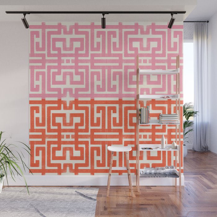 Greco Labyrinth Pattern Wall Mural Gallery Image 1