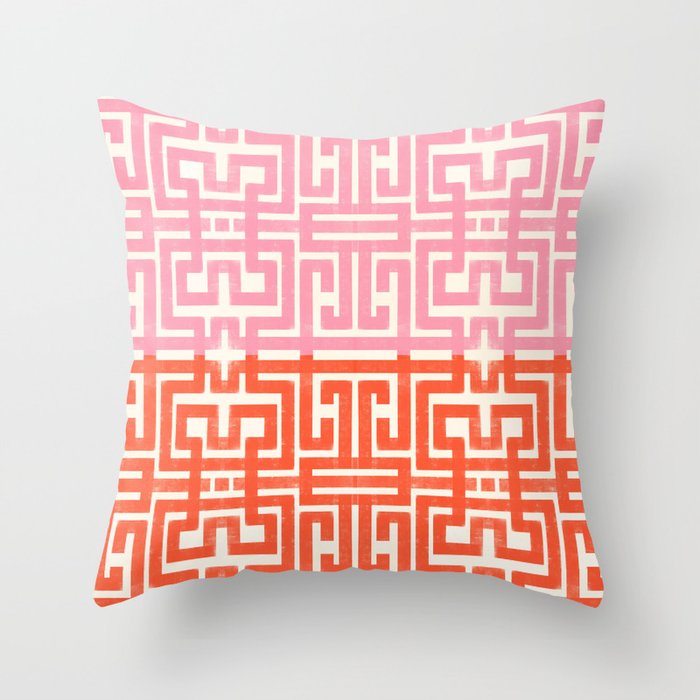 Greco Labyrinth Pattern Throw Pillow Gallery Image 1