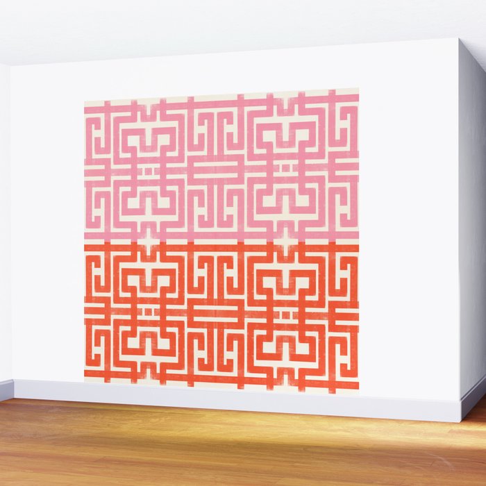 Greco Labyrinth Pattern Wall Mural Gallery Image 2