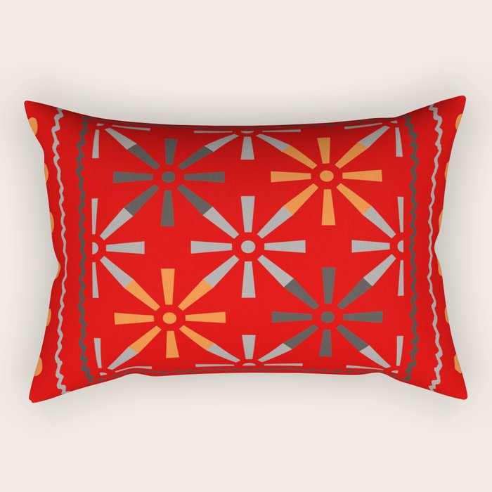Nativo Red Rectangular Pillow Gallery Image 1